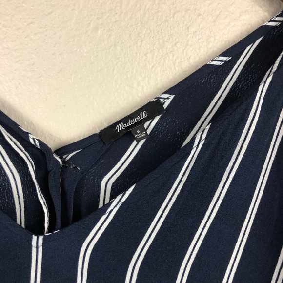 Striped Button Down Madewell Shirt Dress - Picture 4 of 9